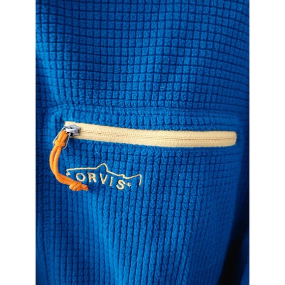 Orvis Trout Bum Mens Medium Blue 1/4 Zip Long Sleeve Fishing Sweatshirt Shirt - Picture 4 of 11